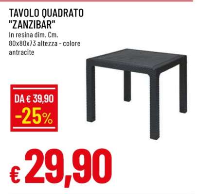 Tavolo Quadrato 'Zanzibar'