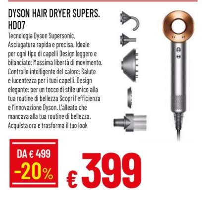 DYSON HAIR DRYER SUPERS. HD07