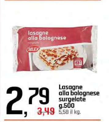 Lasagne alla bolognese surgelate