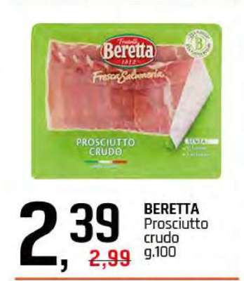 BERETTA Prosciutto crudo g.100
