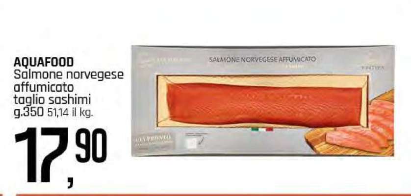 AQUAFOOD Salmone norvegese affumicato taglio sashimi