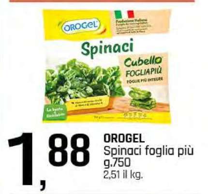 OROGEL Spinaci foglia più