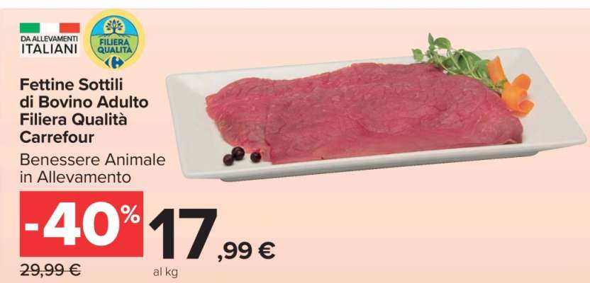 Fettine Sottili di Bovino Adulto Filiera Qualità Carrefour