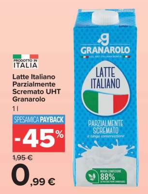 Latte Italiano Parzialmente Scremato UHT Granarolo