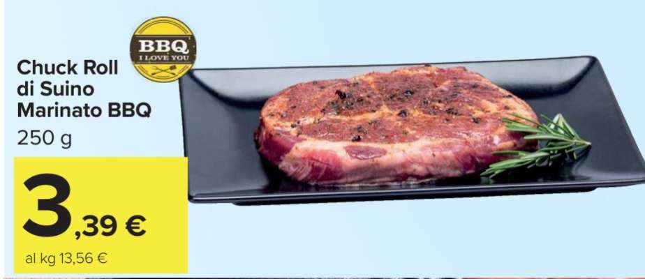 Chuck Roll di Suino Marinato BBQ