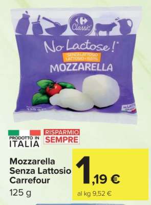 Mozzarella Senza Lattosio Carrefour