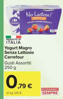 Yogurt Magro Senza Lattosio Carrefour