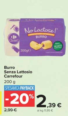 Burro Senza Lattosio Carrefour