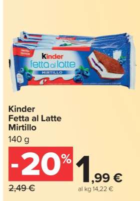 Kinder Fetta al Latte Mirtillo