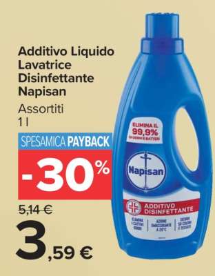 Additivo Liquido Lavatrice Disinfettante Napisan