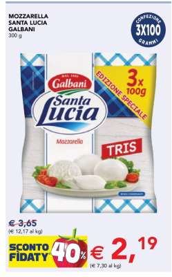 MOZZARELLA SANTA LUCIA GALBANI