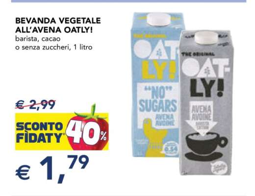 BEVANDA VEGETALE ALL'AVENA OATLY!