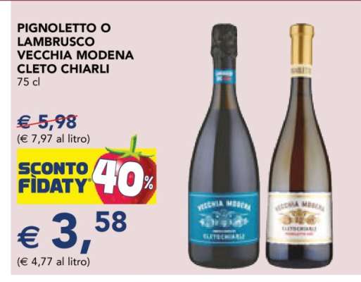 Pignoletto o Lambrusco Vecchia Modena Cleto Chiarli