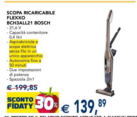 SCOPA RICARICABILE FLEXXO BCH3ALL21 BOSCH