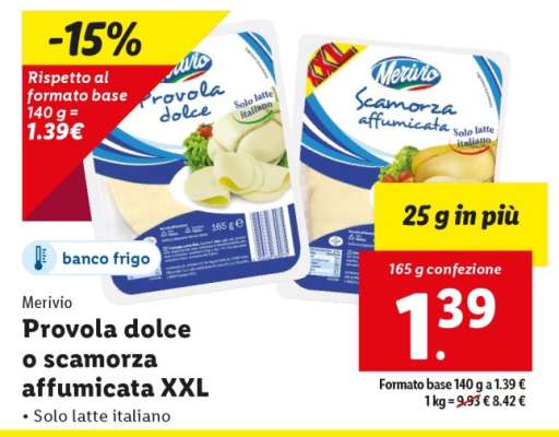 Merivio Provola dolce o scamorza affumicata XXL