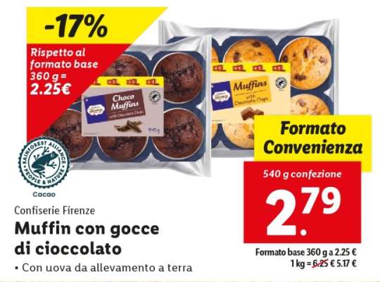 Muffin con gocce di cioccolato