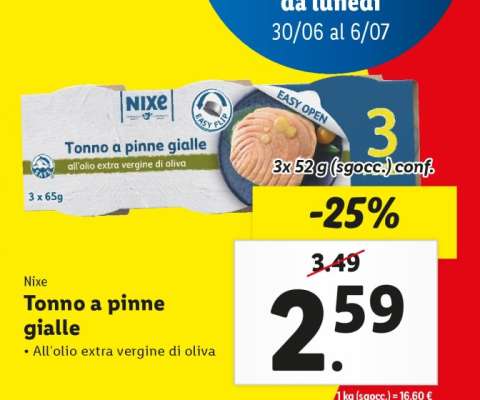Nixe Tonno a pinne gialle