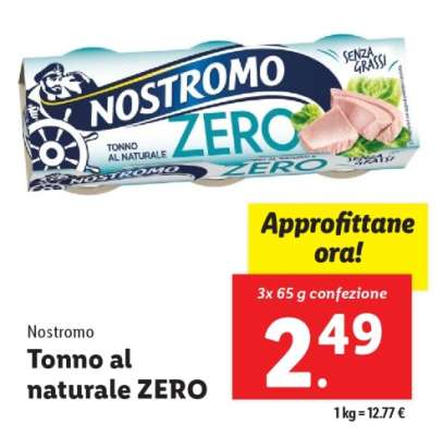 NOSTROMO Tonno al Naturale Zero