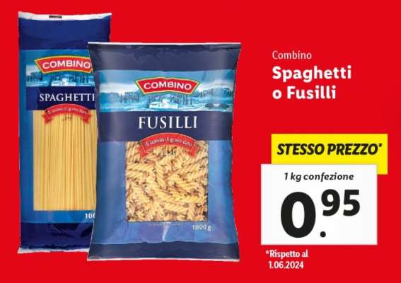 Combino Spaghetti o Fusilli