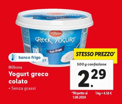 Milbona Yogurt greco colato