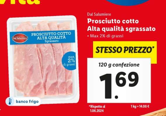 Dal Salumiere Prosciutto cotto alta qualità sgrassato