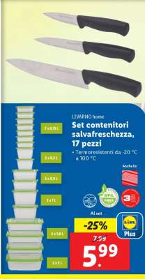 LIVARNO home Set contenitori salvafreschezza, 17 pezzi