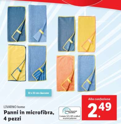 LIVARNO home Panni in microfibra, 4 pezzi