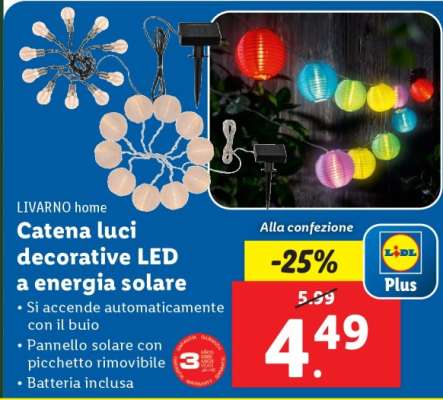LIVARNO home Catena luci decorative LED a energia solare