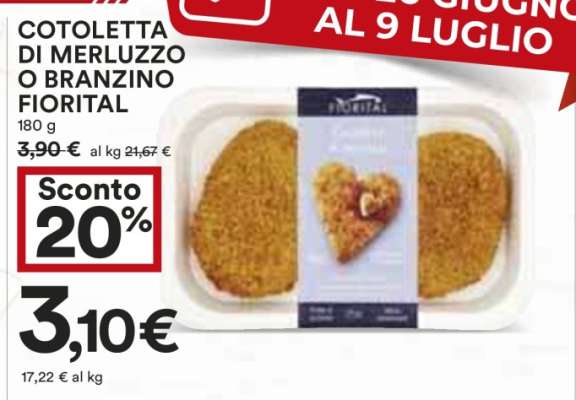 COTOLETTA DI MERLUZZO O BRANZINO FIORITAL