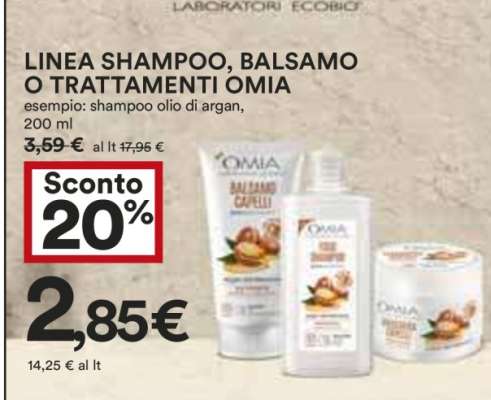 LINEA SHAMPOO, BALSAMO O TRATTAMENTI OMIA