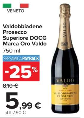 Valdobbiadene Prosecco Superiore DOCG Marca Oro Valdo