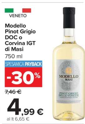 Modello Pinot Grigio DOC o Corvina IGT di Masi