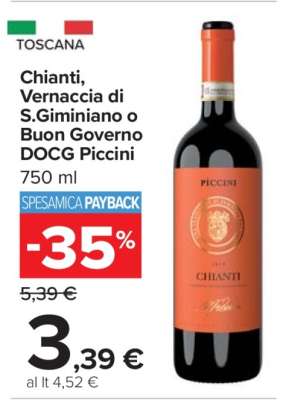 Chianti, Vernaccia di S.Giminiano o Buon Governo DOCG Piccini