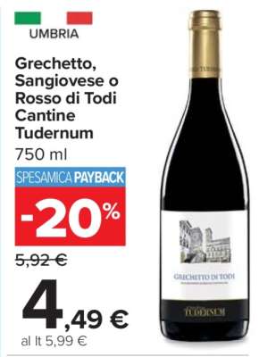Grechetto, Sangiovese o Rosso di Todi Cantine Tudernum
