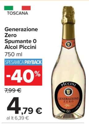 Generazione Zero Spumante 0 Alcol Piccini