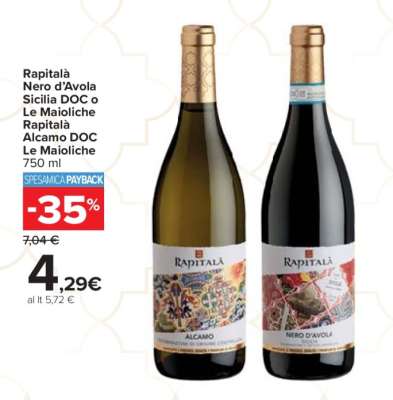 Rapitalà Nero d’Avola Sicilia DOC o Le Maioliche Rapitalà Alcamo DOC Le Maioliche