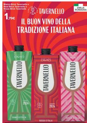 Bianco Brick Tavernello o Rosé Brick Tavernello o Rosso Brick Tavernello 1 lt