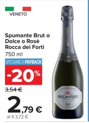 Spumante Brut o Dolce o Rosè Rocca dei Forti