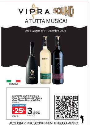 Spumante Brut Vipra Bigi o Vipra Rossa Umbria IGT Bigi o Vipra Bianca Umbria IGT Bigi