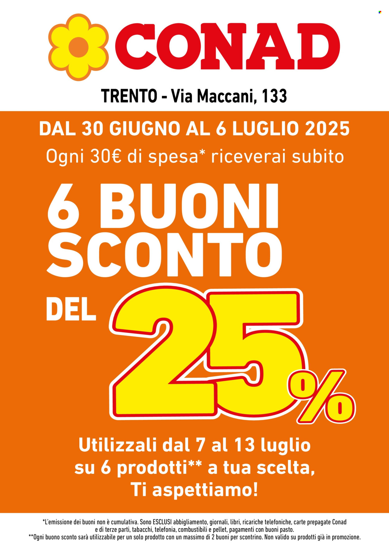 Volantino Conad - 30/6/2025 - 6/7/2025. Pagina 1