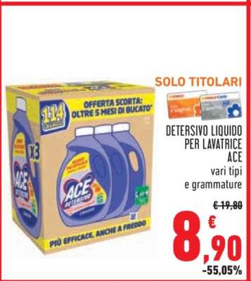 DETERSIVO LIQUIDO PER LAVATRICE ACE
