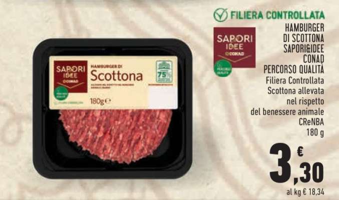 HAMBURGER DI SCOTTONA SAPORI&IDEE CONAD
