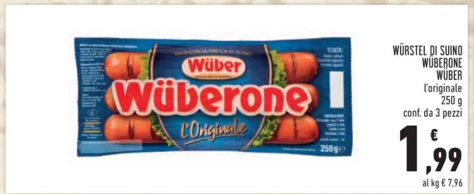 Würstel di Suino Wüberone