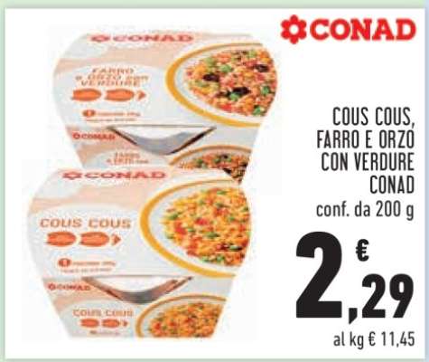 COUS COUS, FARRO E ORZO CON VERDURE CONAD