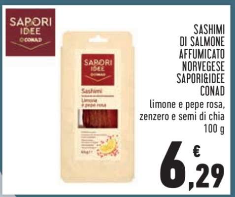 SASHIMI DI SALMONE AFFUMICATO NORVEGESE SAPORI&IDEE CONAD