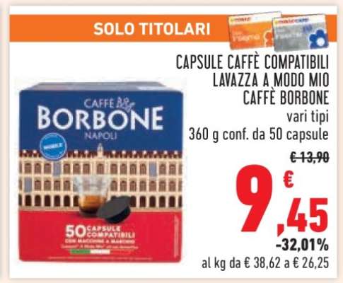 Capsule Caffè Compatibili Lavazza A Modo Mio Caffè Borbone