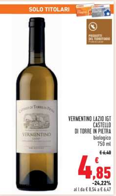 Vermentino Lazio IGT Castello di Torre in Pietra