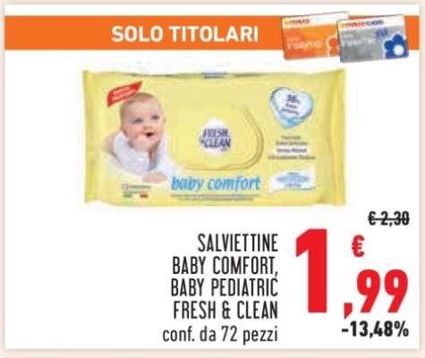 SALVIETTINE BABY COMFORT, BABY PEDIATRIC FRESH & CLEAN