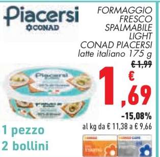 Formaggio Fresco Spalmabile Light Conad Piacersi