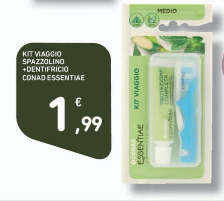 KIT VIAGGIO SPAZZOLINO + DENTIFRICIO CONAD ESSENTIAE